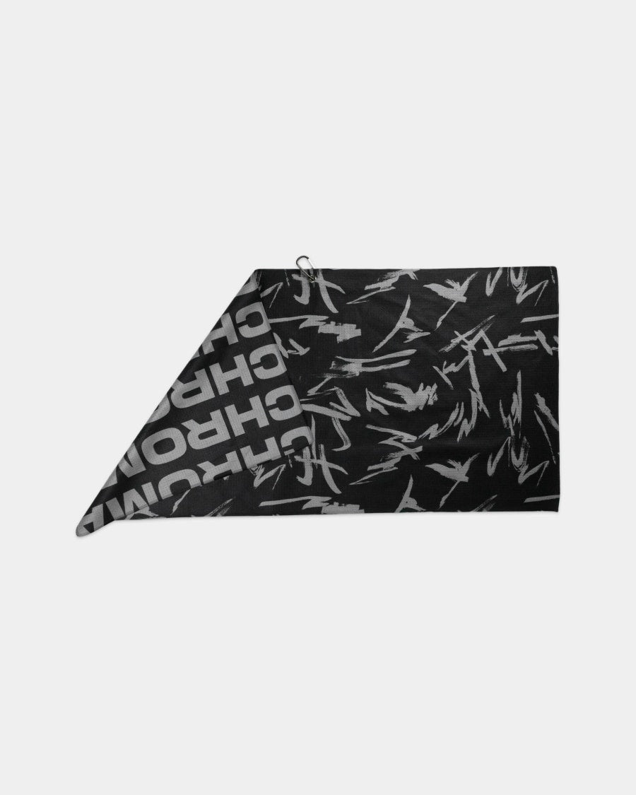 BLACK FLOW - Large Golf Towel